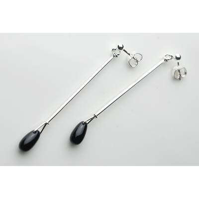Georg Jensen Torun #660A 黑瑪瑙純銀針式耳環