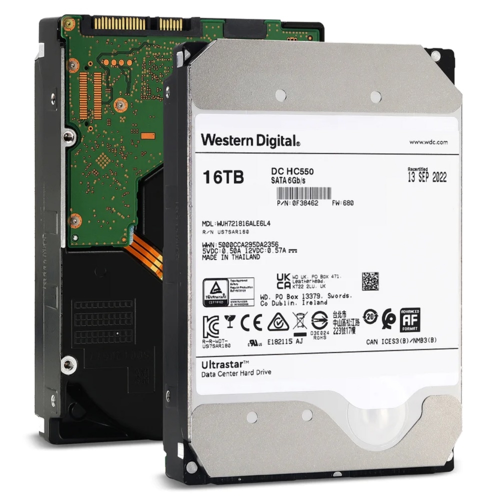 WD Ultrastar DC HC550 16 TB 3.5吋7200轉SATAⅢ 企業級硬碟