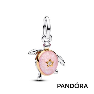【Pandora官方直營】2026 粉色海龜綴實驗室造鑽石吊飾