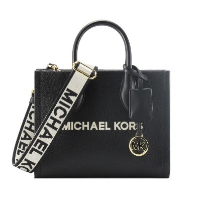 Michael Kors MIRELLA 荔枝紋皮革手提/肩背/斜背包(黑)