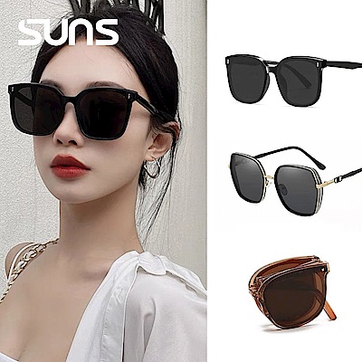 【SUNS】時尚偏光墨鏡(男女多款任選) 大框顯小臉/抗UV400/防眩光
