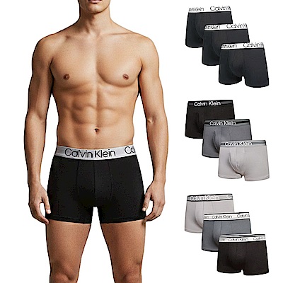 【Calvin Klein】男內著 超細纖維 柔滑輕盈 CK四角褲/CK內褲/-三入組 多款任選