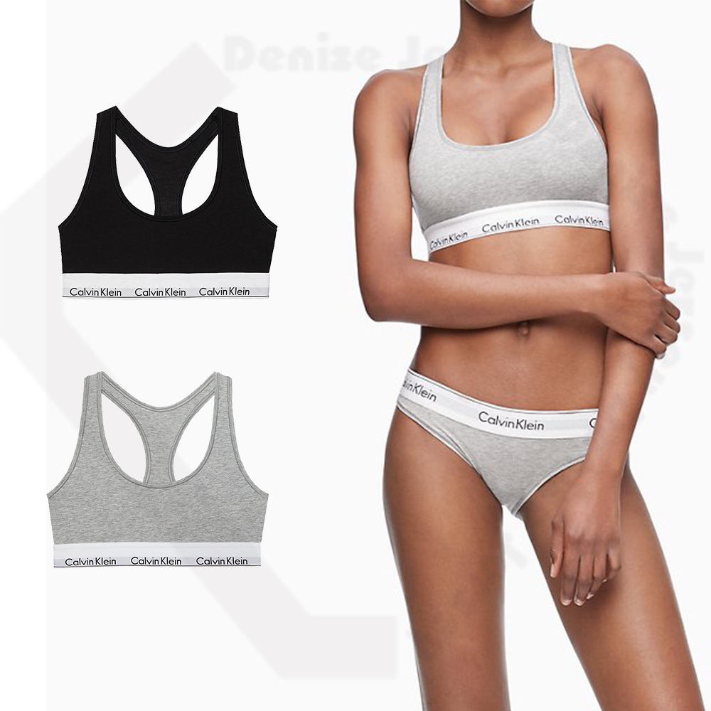 Calvin Klein Modern Cotton 棉質寬鬆緊帶無襯運動內衣CK內衣-多色任選 (黑色)