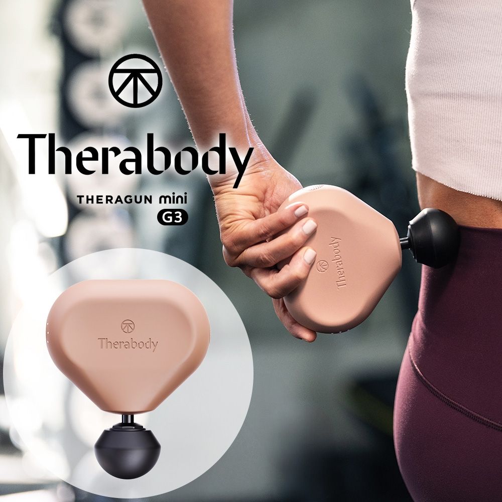 THERAGUN G3 mini3 專業超智能迷你便攜筋膜槍 (3款按摩頭/10mm振幅/9kg推力) 砂岩玫瑰粉