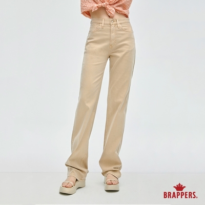BRAPPERS 女款 高腰彈性直筒褲-卡其