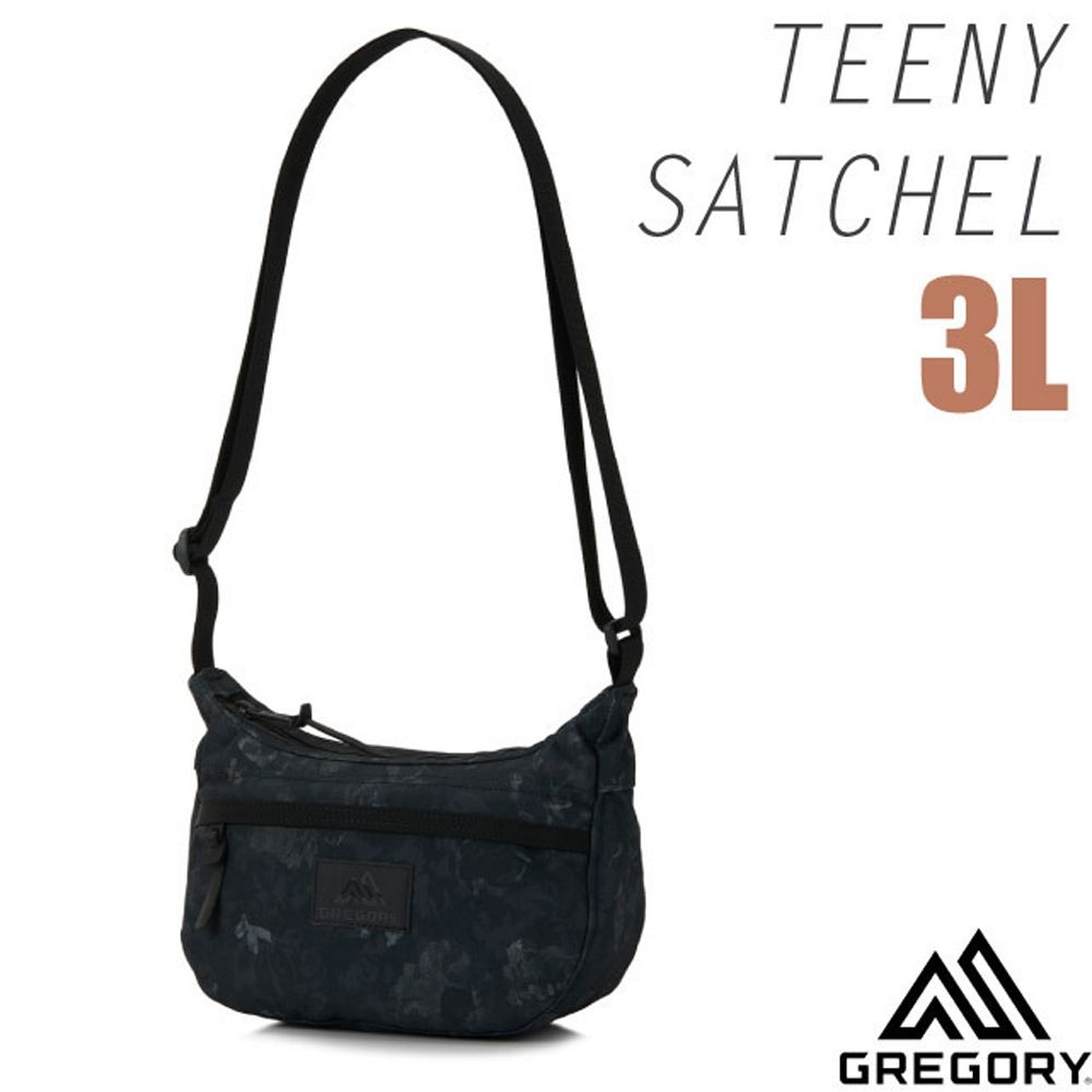 【GREGORY】TEENY SATCHEL 3L 可調式斜背包.單肩側背包.郵差包119656-A774 黑影印花