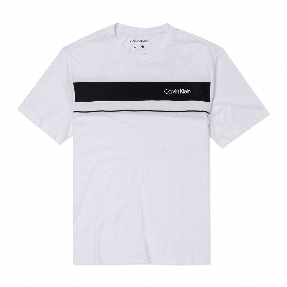 Calvin Klein CK 熱銷刺繡文字圖案短袖T恤-白色