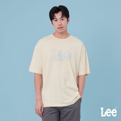 Lee 男款 OVERSIZED 斑紋LEELOGO印花短袖圓領TEE 米白/灰色 LB602065721 LB602065728