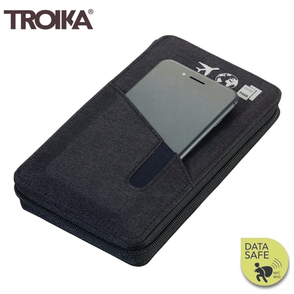 德國TROIKA防RFID-NFC信用卡防盜刷防側錄旅行包護照包錢包TRV90/DG(共有9個袋子) | 運動/登山包| Yahoo購物中心