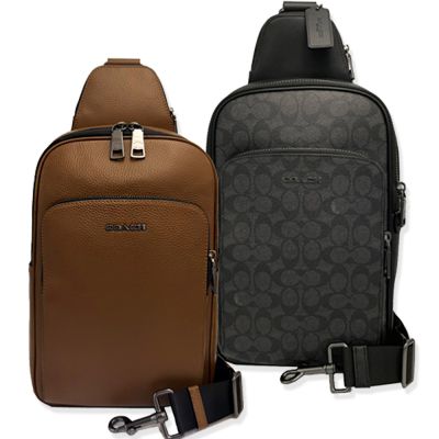 COACH 新款C LOGO男款胸前包/單肩斜背包(多色供選)