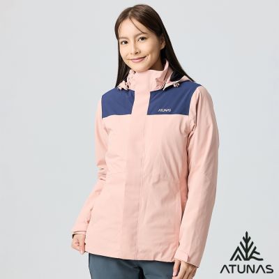 【ATUNAS 歐都納】女款防水2IN1+羽絨兩件式外套A1GA2503W粉/深藍/防風/防水/透氣/禦寒/戶外休閒
