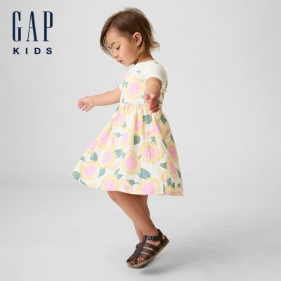 【GAP】嬰兒及幼兒棉紗向日葵洋裝-向日葵(897717)
