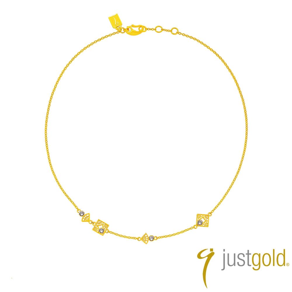 【Just Gold 鎮金店】藝綻 Linea Bloom 黃金項鍊