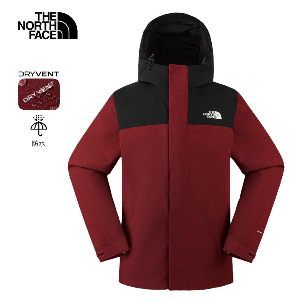 The North Face 官方旗艦】北面男款黑紅拼接DRYVENT防水衝鋒衣