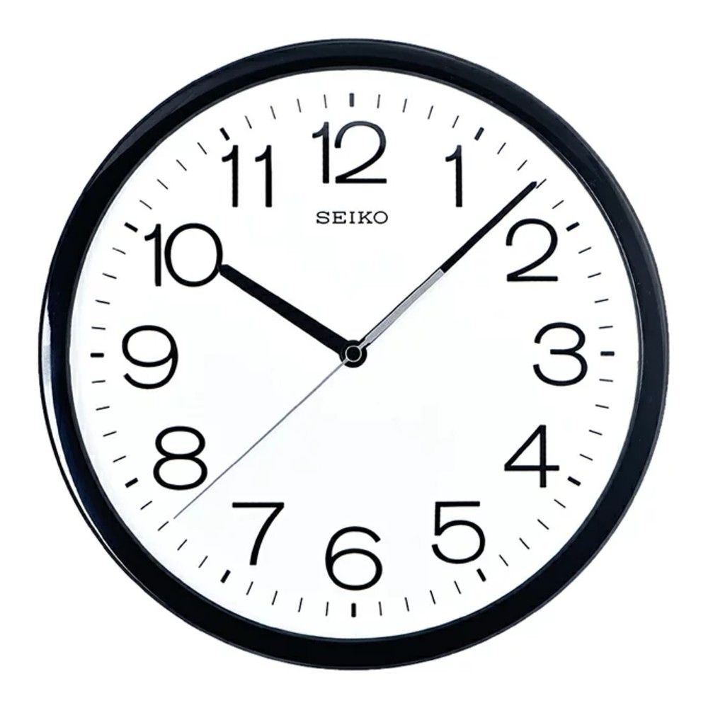 SEIKO 日本精工滑動式秒針靜音掛鐘(QXA847K)黑框/31.1cm | SEIKO