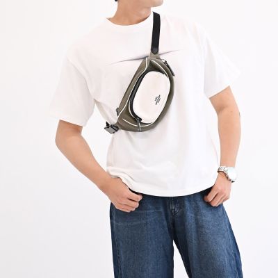 COACH 金屬LOGO撞色拉鍊腰包/胸口包(白/綠)