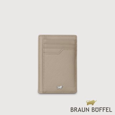 【BRAUN BUFFEL 德國小金牛】台灣總代理 格瑞克-F 8卡直式卡夾-杏色/BF586-151B-HM