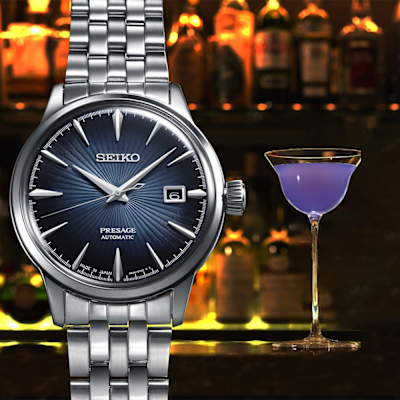 SEIKO精工 Presage Cocktail 調酒師機械錶 開學購物季 送禮首選-藍灰/40mm (SRPB41J1/4R35-01T0A) SK045