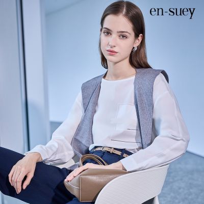 【en-suey 銀穗】EU簡約質感印花上衣