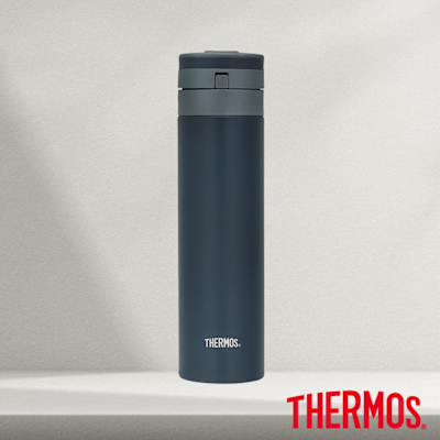 THERMOS膳魔師超輕量不鏽鋼真空保溫瓶450ml(JNS-454-DGY)芝麻灰