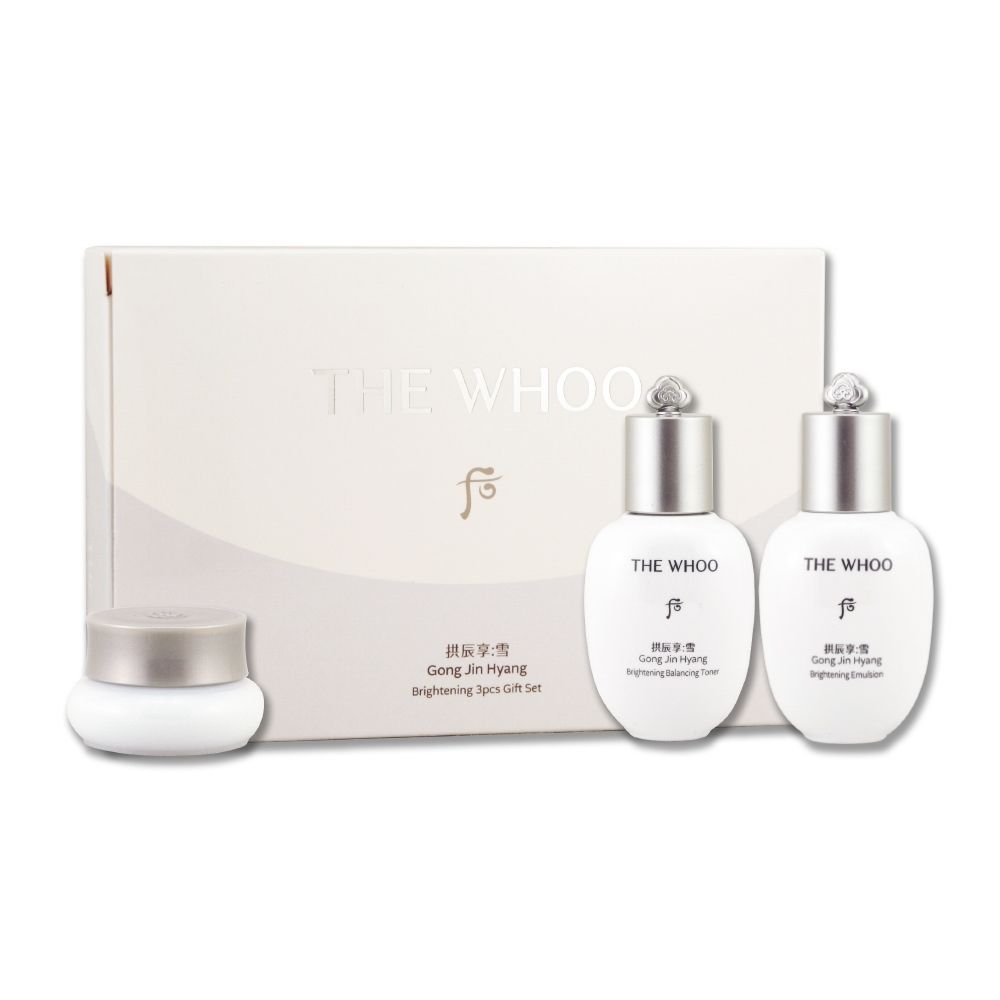 即期品)Whoo 后拱辰享雪淨白保養3件組（煥白凝露20ml+煥白凝乳20ml+煥