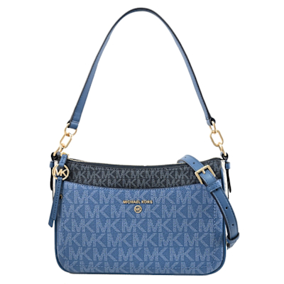 MICHAEL KORS Jet Set Charm 滿版印花撞色兩用包(藍)