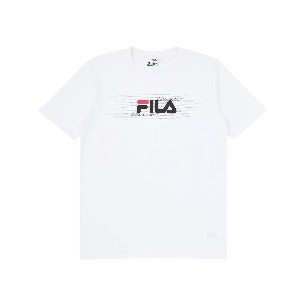 FILA 中性短袖圓領T恤-白色 1TEA-1509-WT