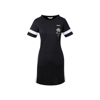 FILA 女針織洋裝-黑色 5DRA-1742-BK