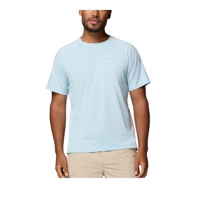 【Columbia 哥倫比亞】男款-快排短袖上衣-Chill Creek Woven Tee-晴空藍(UAJ09440HO/KS)
