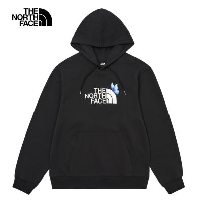 The North Face 官方旗艦 北面女款黑色蝴蝶LOGO印花長袖帽T｜8F0EJK3
