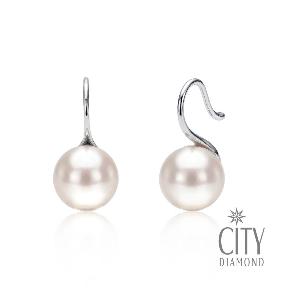 【City Diamond 引雅】網路獨家 日本AKOYA珍珠 8-8.5mm 純銀 勾式 耳環 (東京Yuki系列)