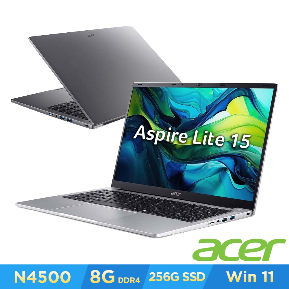 Acer 宏碁 Aspire Lite AL15-32P-C0AW 15.6吋輕薄文書筆電(N4500/8GB/256GB/Win11)