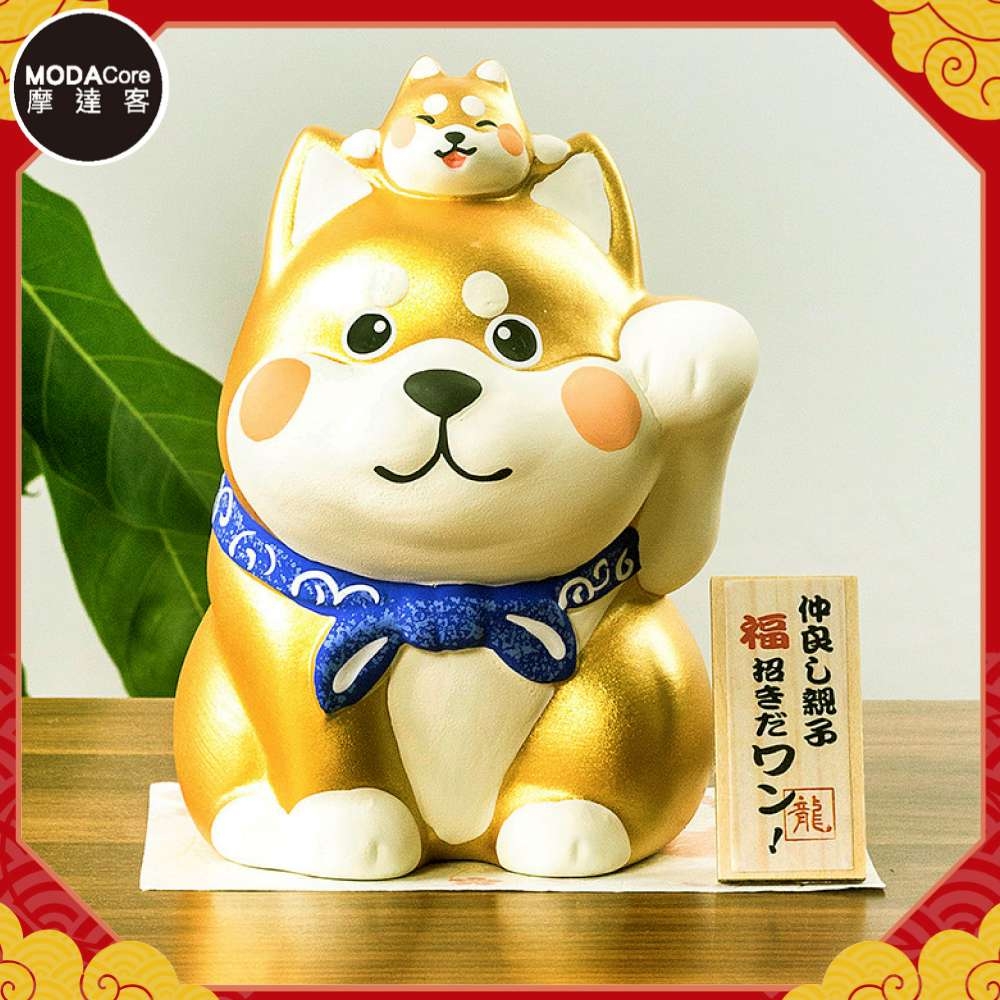 摩達客◉春節開運招財◉日本製金色超萌大小秋田柴犬招財狗_撲滿存錢桶擺飾桌飾| 日用雜貨| Yahoo購物中心