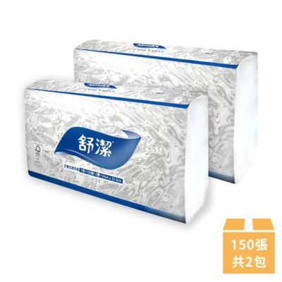 【Kleenex 舒潔 】優質擦手紙150張*2包