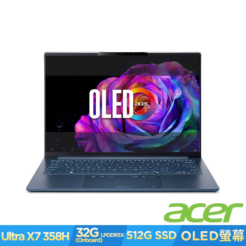 Acer 宏碁 Swift Go AI SFG14-I71-72BB 14吋OLED AI輕薄筆電(CUX7-358H/32GB/512GB/Win11)