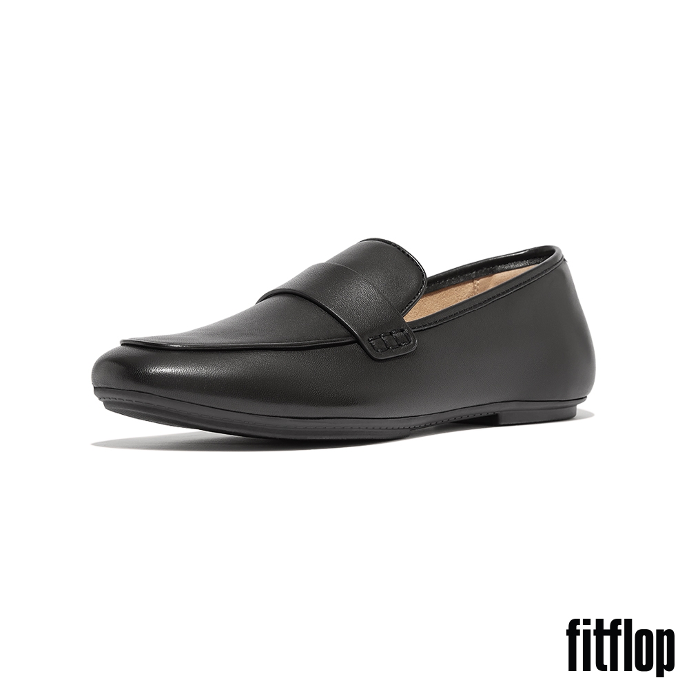 【FitFlop】DELICATO 軟皮方頭樂福鞋-女(黑色) (黑色)