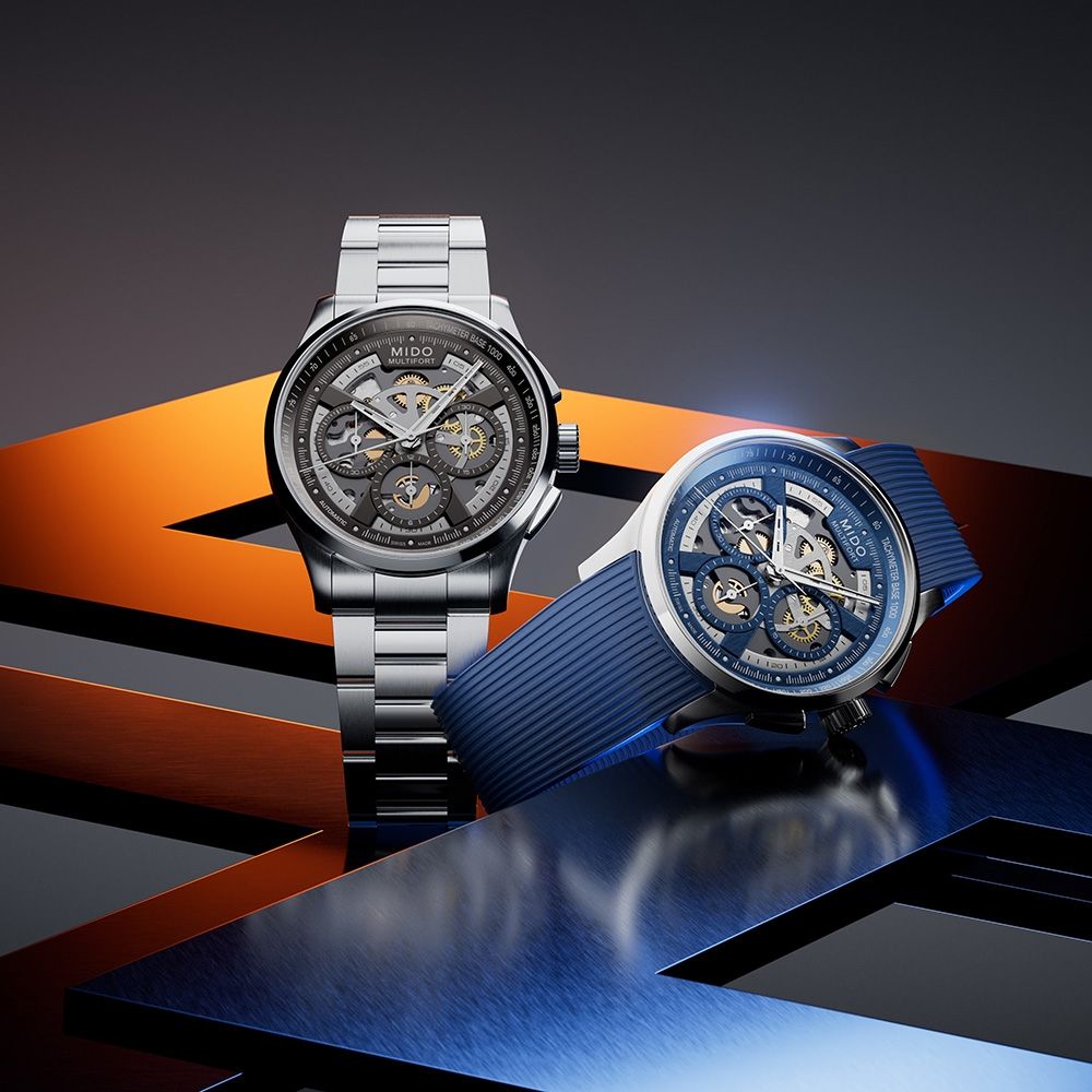 MIDO 美度官方授權Multifort M038.662.11.060.00 廣告款鏤空計時碼錶
