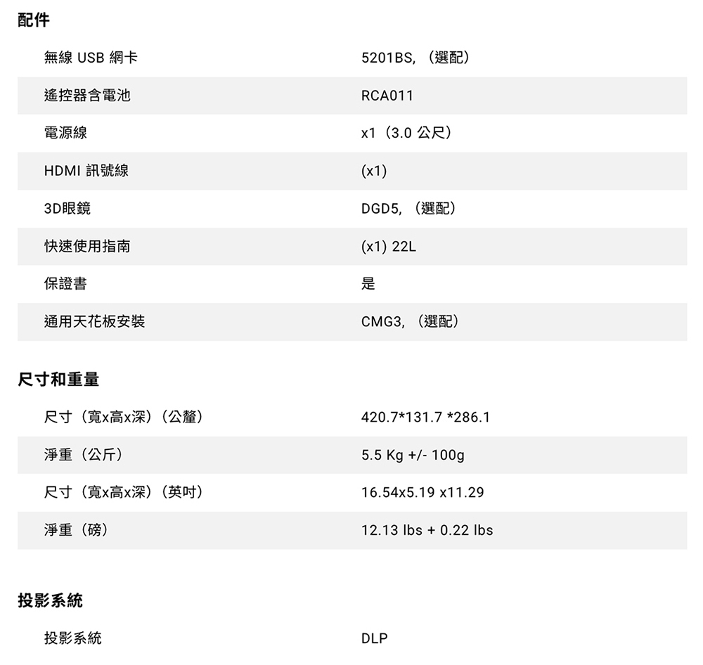 BenQ明碁 LH750 - 詳情1