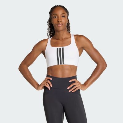 adidas 愛迪達 運動內衣 女 中度支撐 慢跑 瑜珈 訓練 OPT 3S MS 白 KA0103