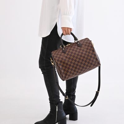 LOUIS VUITTON路易威登 LV N40590 SPEEDY BANDOULIERE 30 經典棋盤格紋手提/斜背兩用波士頓包