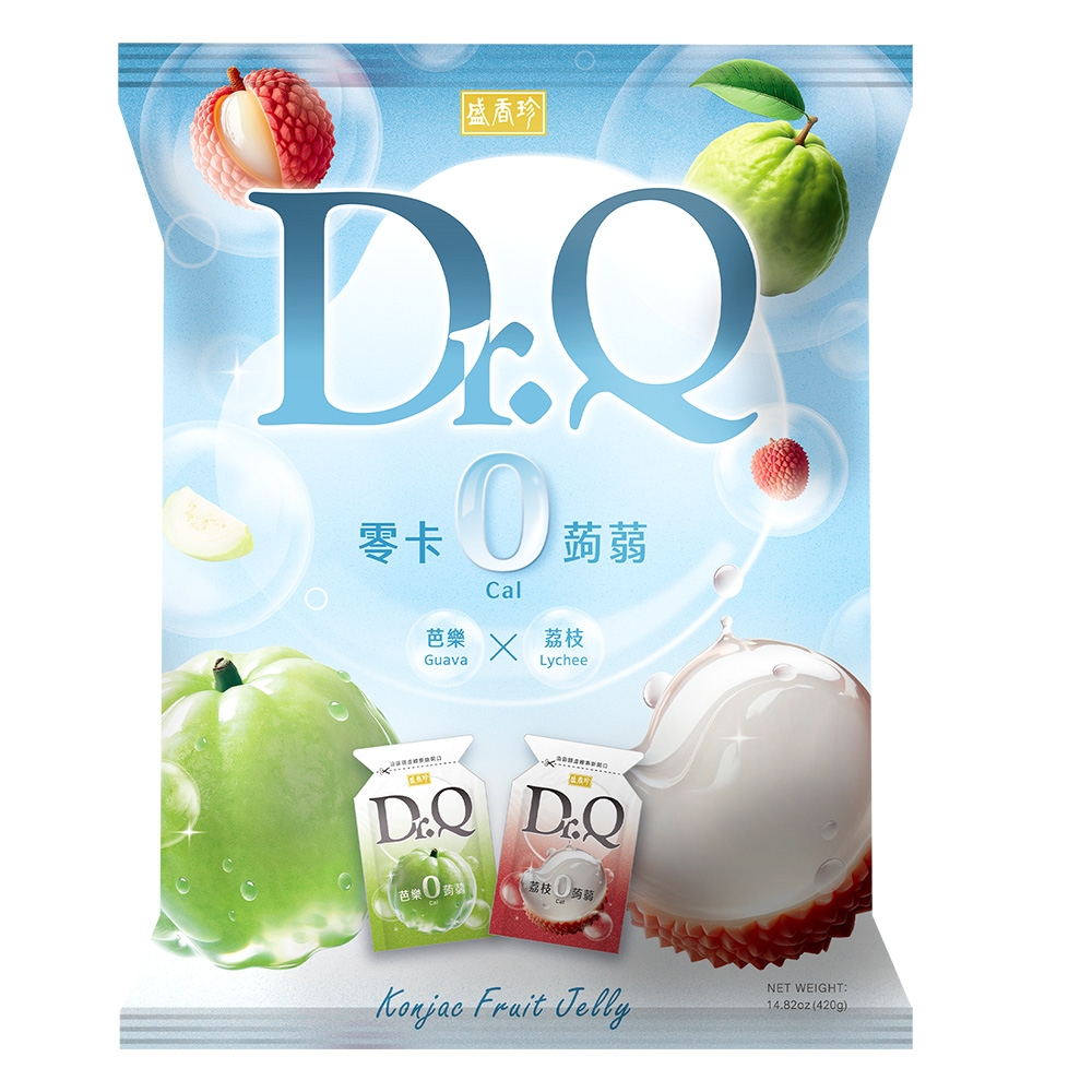 盛香珍 Dr. Q雙味零卡蒟蒻(荔枝+芭樂)420g/包