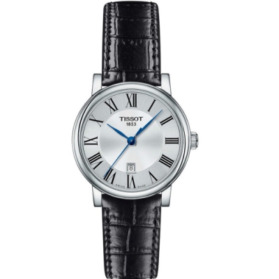 TISSOT 天梭 官方授權 Carson 羅馬石英女錶 開學換新季 送禮推薦-黑/30mm T1222101603300