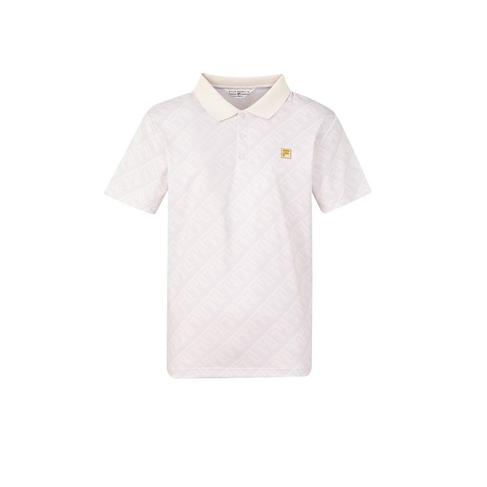 FILA 男短袖POLO衫-粉筆 1POA-1706-BG