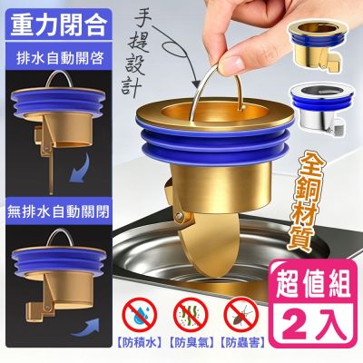 Reddot紅點生活 全銅重力閉合防蟲防臭地漏芯(超值二入組)