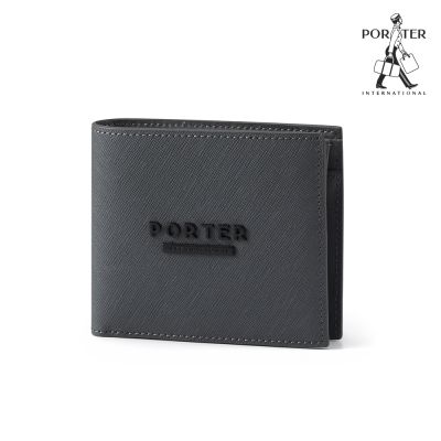 PORTER INTERNATIONAL - 細膩韌性DEFINE真皮雙折零錢短夾 - 沉靜灰