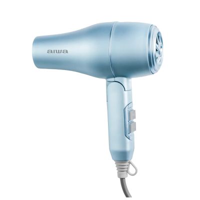 【AIWA】愛華負離子吹風機-粉藍色(高速吹風機 髮廊吹風機 負離子吹風筒 摺疊吹風機/AH-D33)