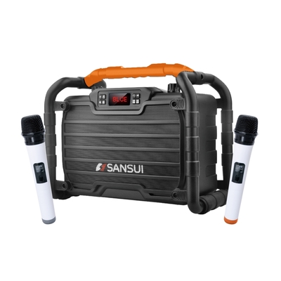 【SANSUI 山水】一鍵消原音/人聲 重低音藍芽 行動KTV/無線麥克風/家庭KTV/卡拉OK/點歌機/伴唱機(SS2-K55)