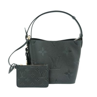 LOUIS VUITTON路易威登 Louis Vuitton LV路易威登 All In BB 壓紋牛皮斜背水桶包(M13480-黑)