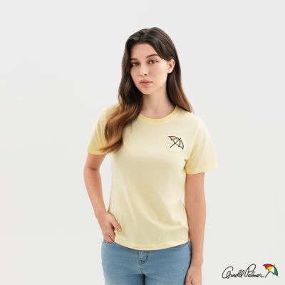 Arnold Palmer 女裝-大傘刺繡圓領短袖T-Shirt-黃色