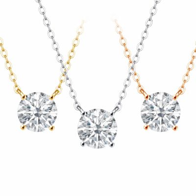 【City Diamond 引雅】網路獨家 天然鑽石30分純銀鍍18K金色四爪自由伸縮項鍊-三色任選(璀璨流光系列)